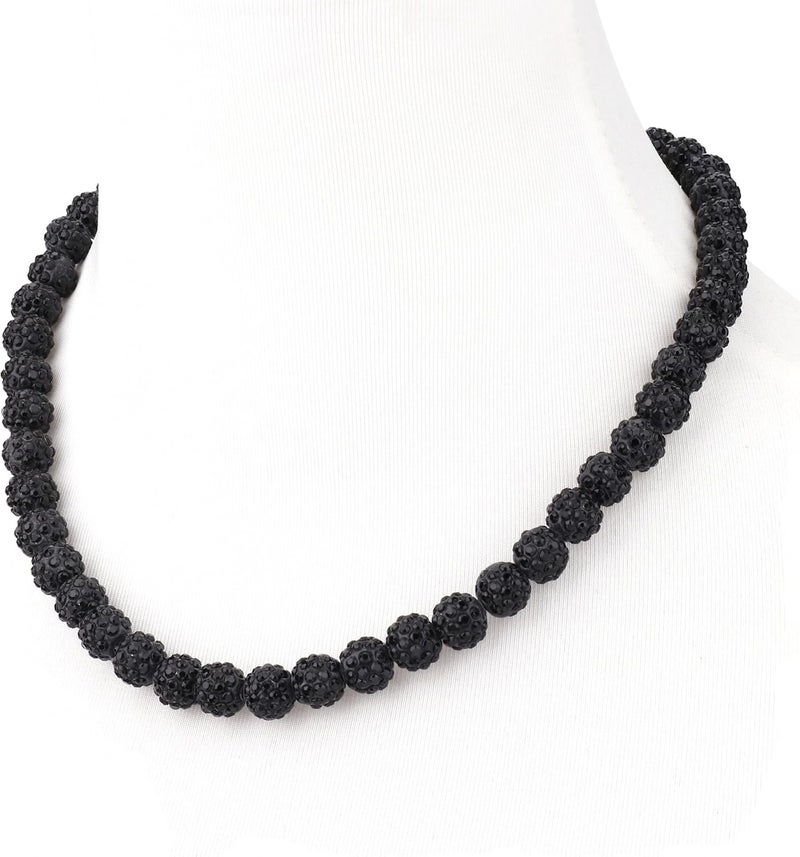 Krfy Baseball Necklaces for Boys, Bling Rhinestone Beaded Necklaces for Women Men, Diamond Baseball Drip Necklace Ice Bead Necklaces Inspired Sports Jewelry, 17.7 Inches, Age：Over 8 Years Old - Image 1